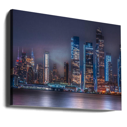Manhattan Skyline Canvas Print | New York City Night Sky Wall Art