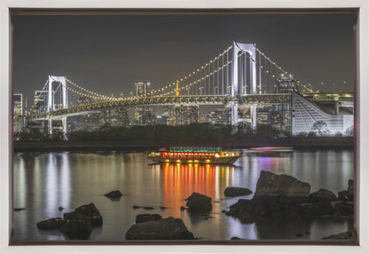 Wall art Charming Rainbow Bridge With Tokyo Skyline in the Evening - Panorama