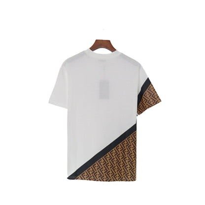 Fendi T-Shirt without Collar 'White & Brown'