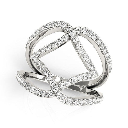 14k White Gold Entwined Design Diamond Dual Band Ring (3/4 cttw) — photo 1 of 8