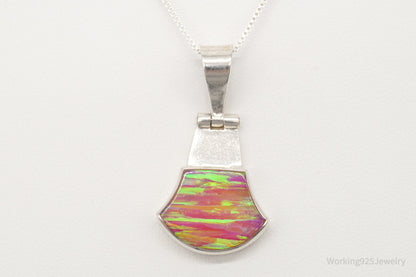 Vintage Mexico Opal 950 Silver Southwestern Necklace