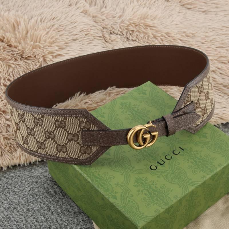 Gucci GG-buckle canvas Women belt 'Brown'