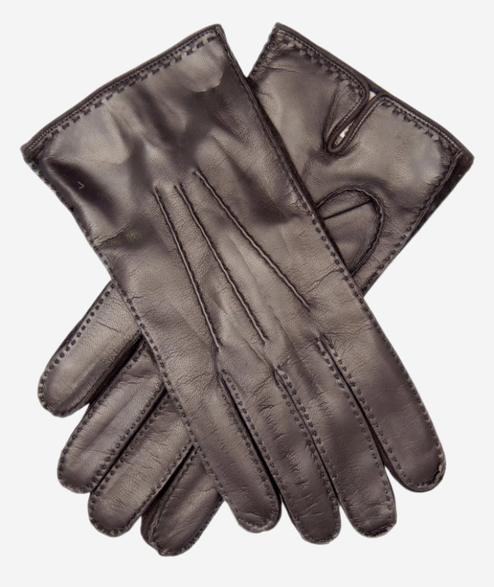 CC3104 (brown) - Men's Italian handsewn cashmere lined leather gloves — photo 1 of 10
