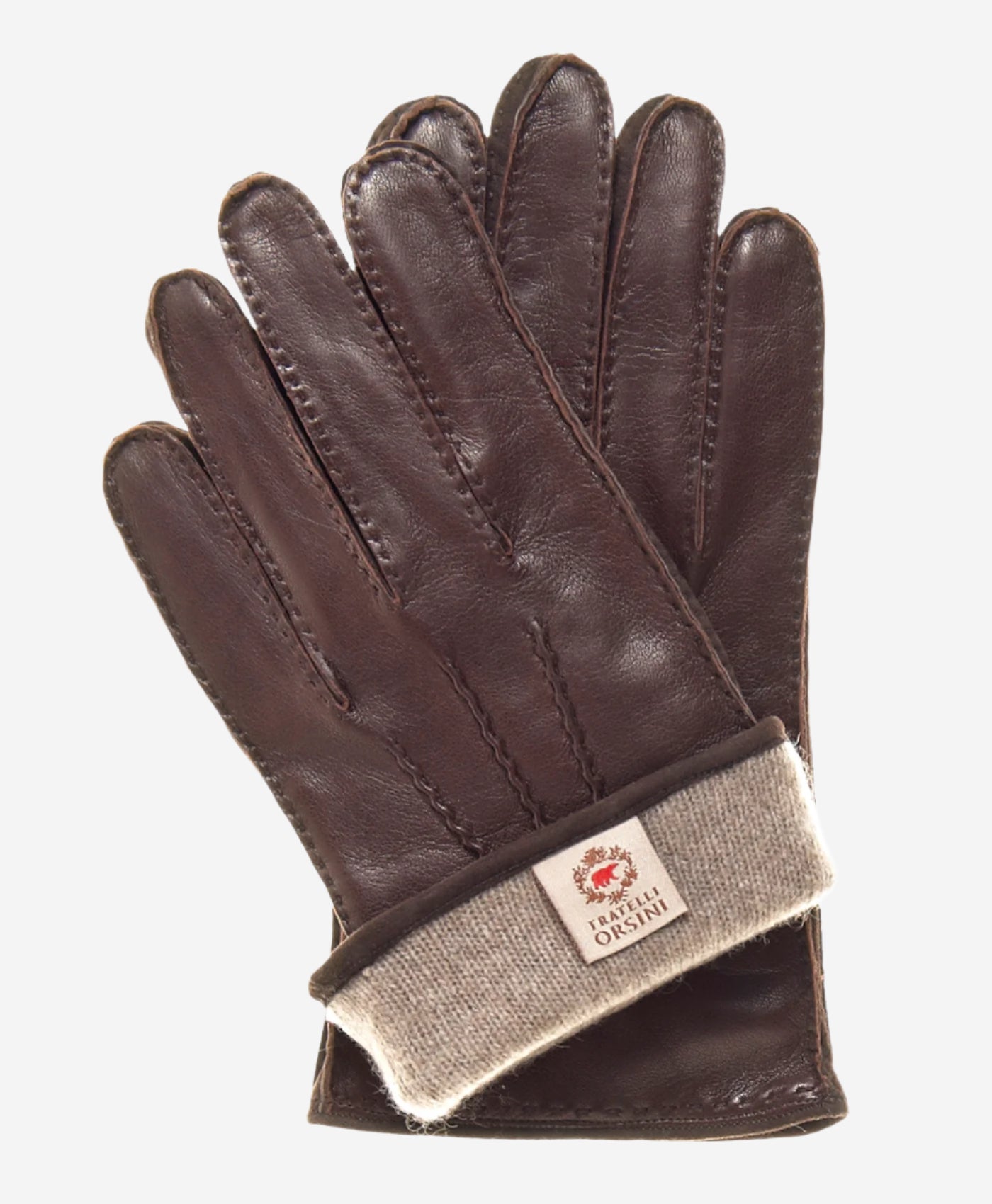 CC3104 (brown) - Men's Italian handsewn cashmere lined leather gloves — photo 2 of 10