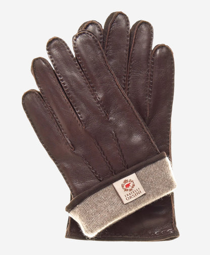 CC3104 (brown) - Men's Italian handsewn cashmere lined leather gloves — photo 2 of 10