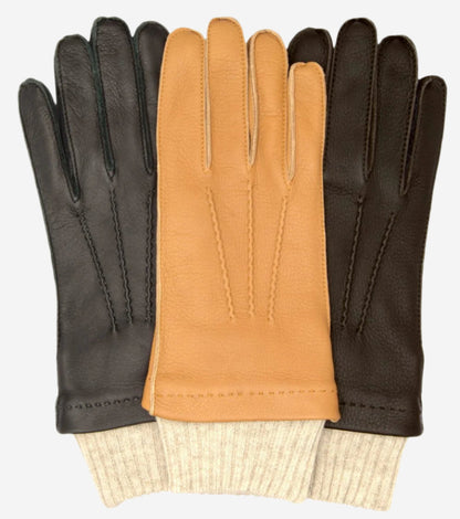 CC3115 (black) - Men's Italian deerskin leather gloves with cashmere lining — photo 3 of 9