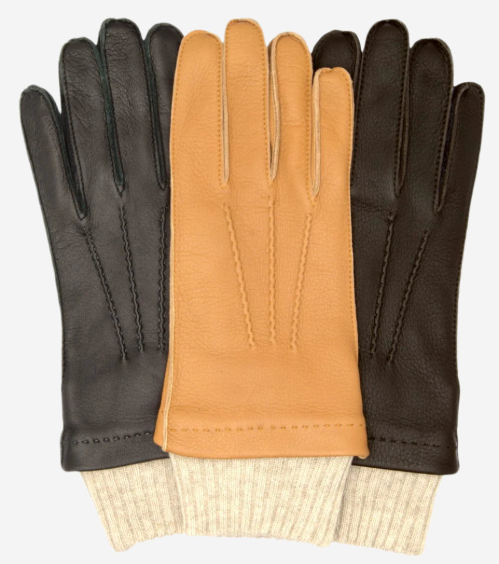 CC3115 (saddle) - Men's Italian deerskin leather gloves with cashmere lining — photo 3 of 10