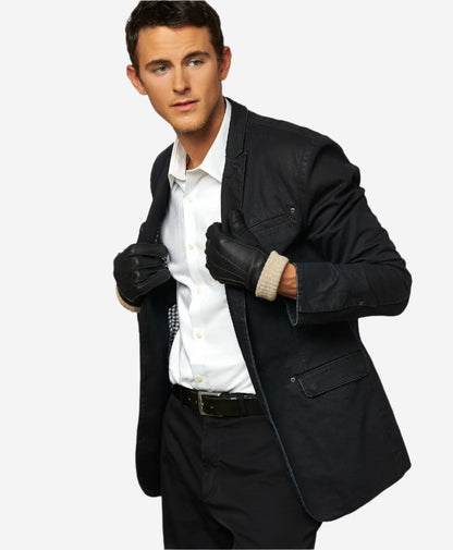 CC3115 (black) - Men's Italian deerskin leather gloves with cashmere lining — photo 2 of 9