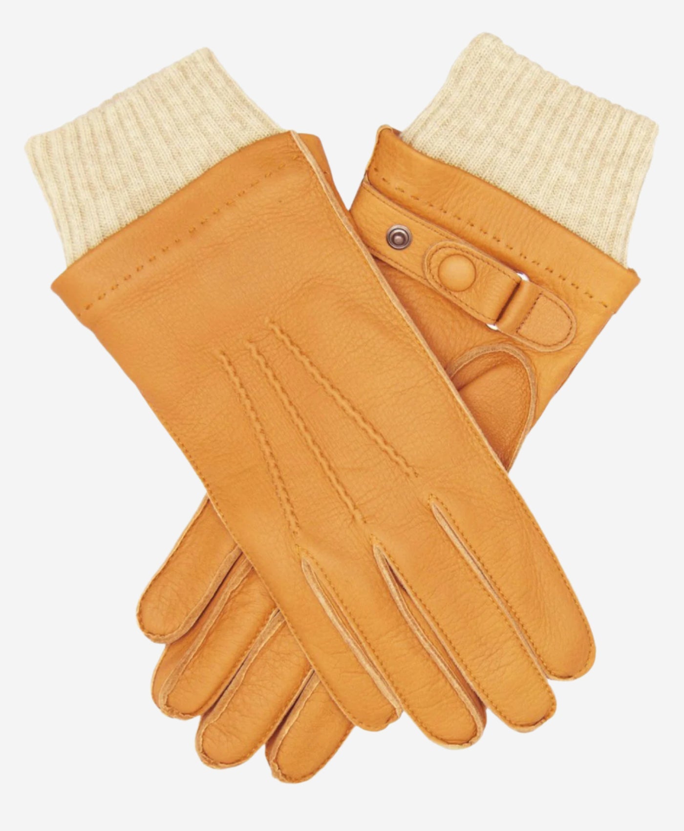 CC3115 (saddle) - Men's Italian deerskin leather gloves with cashmere lining — photo 1 of 10