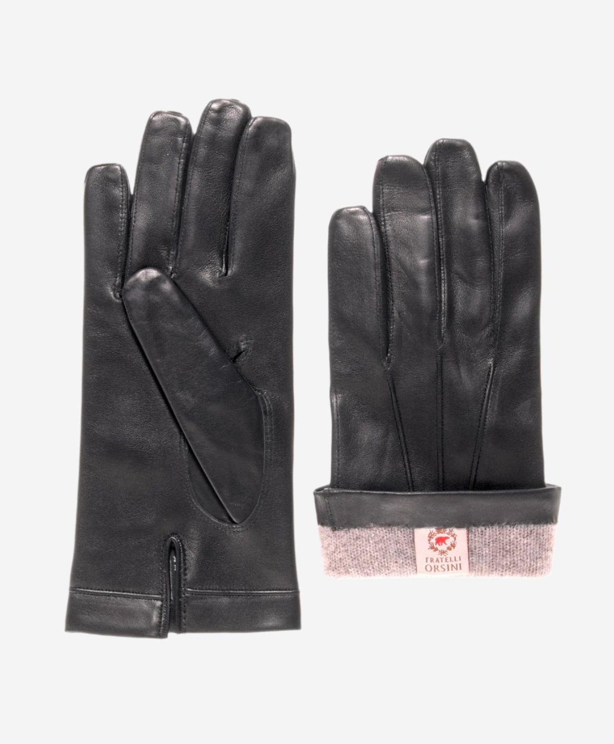 CC3303 (black) - Men’s Italian cashmere lined leather gloves with longer fingers — photo 2 of 8