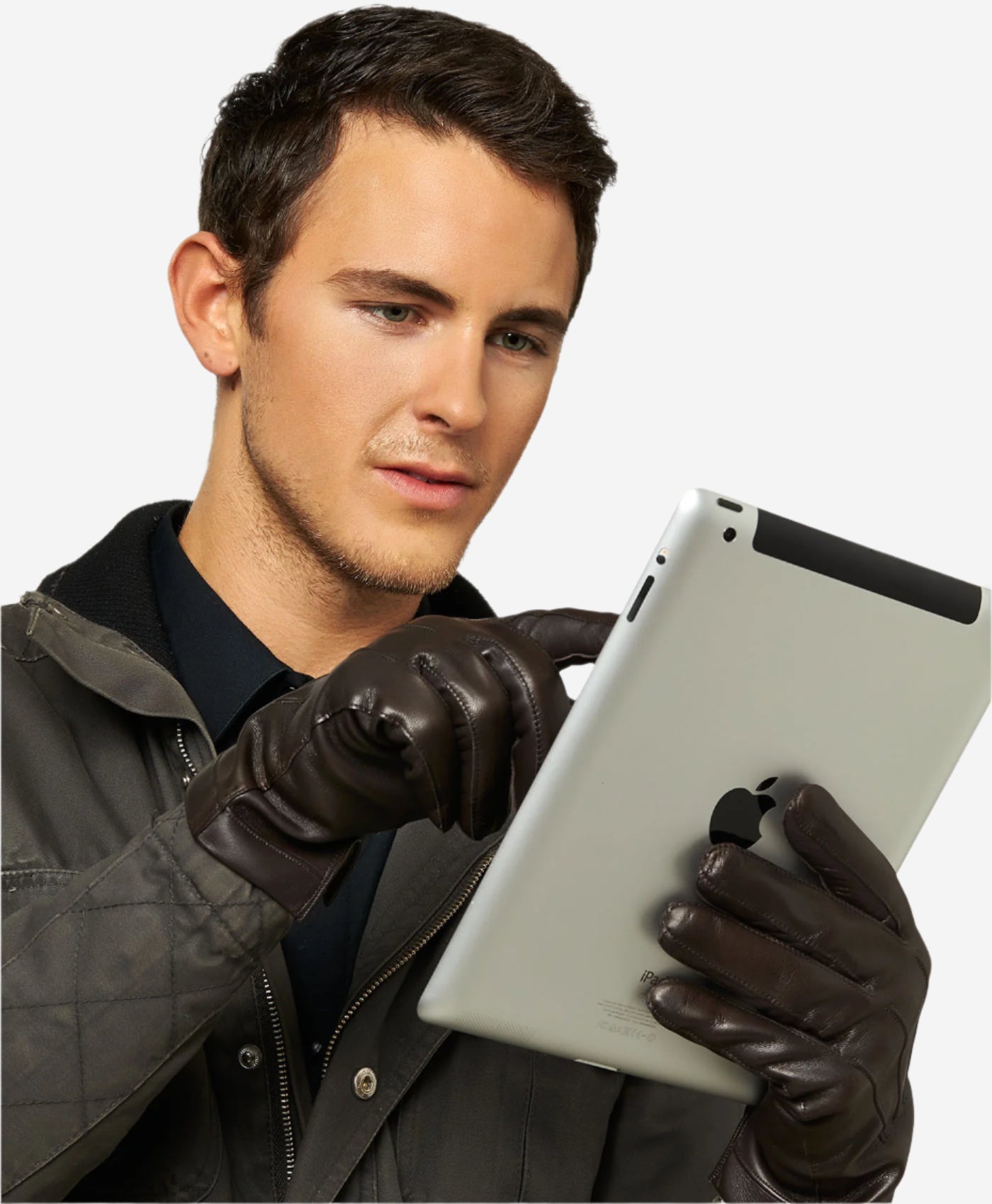 CC3301 (hunter) - Men’s Italian cashmere lined touchscreen leather gloves — photo 4 of 9