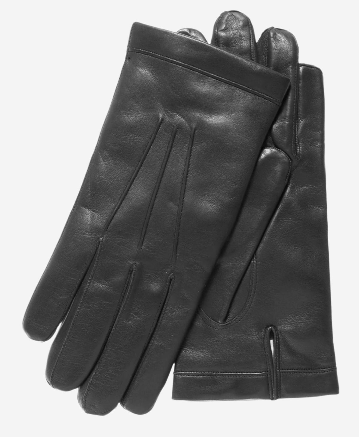 CC3303 (black) - Men’s Italian cashmere lined leather gloves with longer fingers — photo 1 of 8
