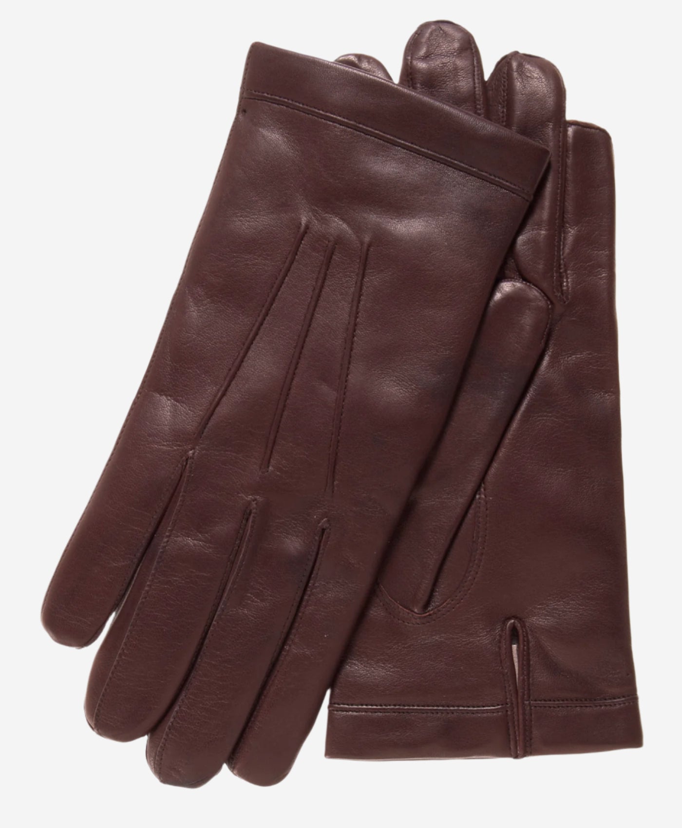 CC3303 (brown) - Men’s Italian cashmere lined leather gloves with longer fingers — photo 1 of 7