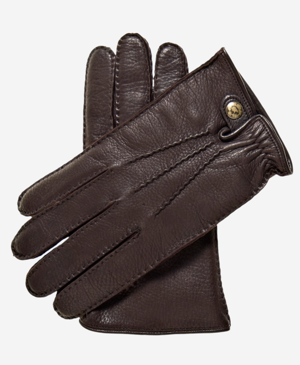 CC3305 (dark brown) - Men’s Italian cashmere lined deerskin gloves — photo 1 of 8