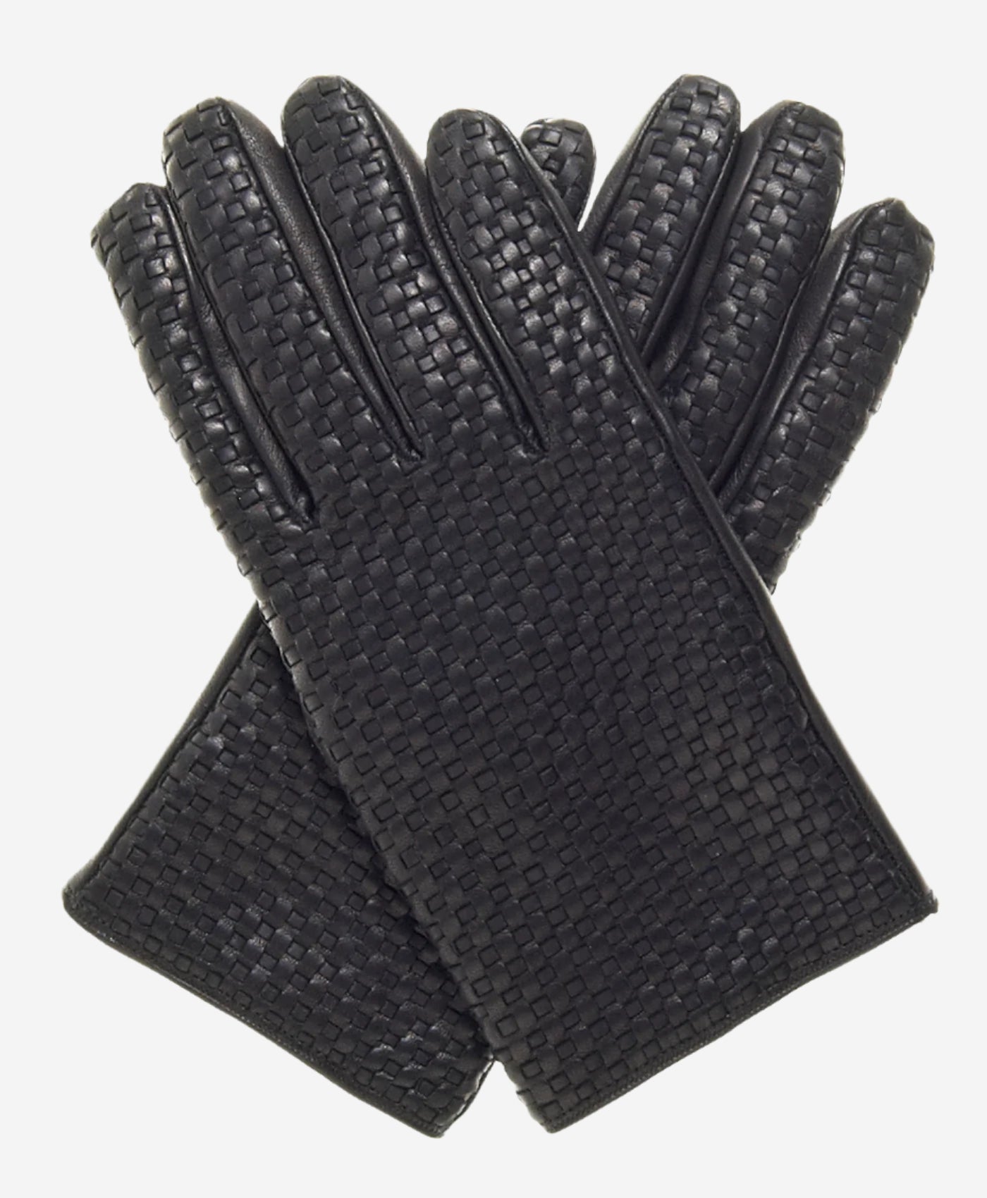 CC3339 (black) - Men’s Italian woven leather gloves with cashmere lining — photo 1 of 9