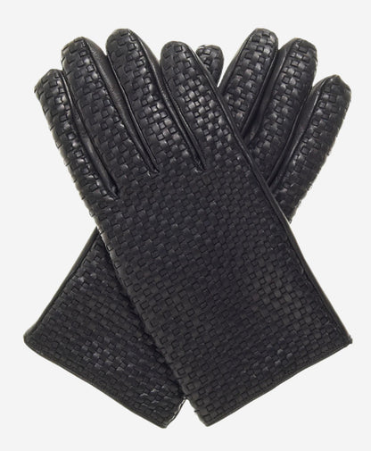 CC3339 (black) - Men’s Italian woven leather gloves with cashmere lining — photo 1 of 9