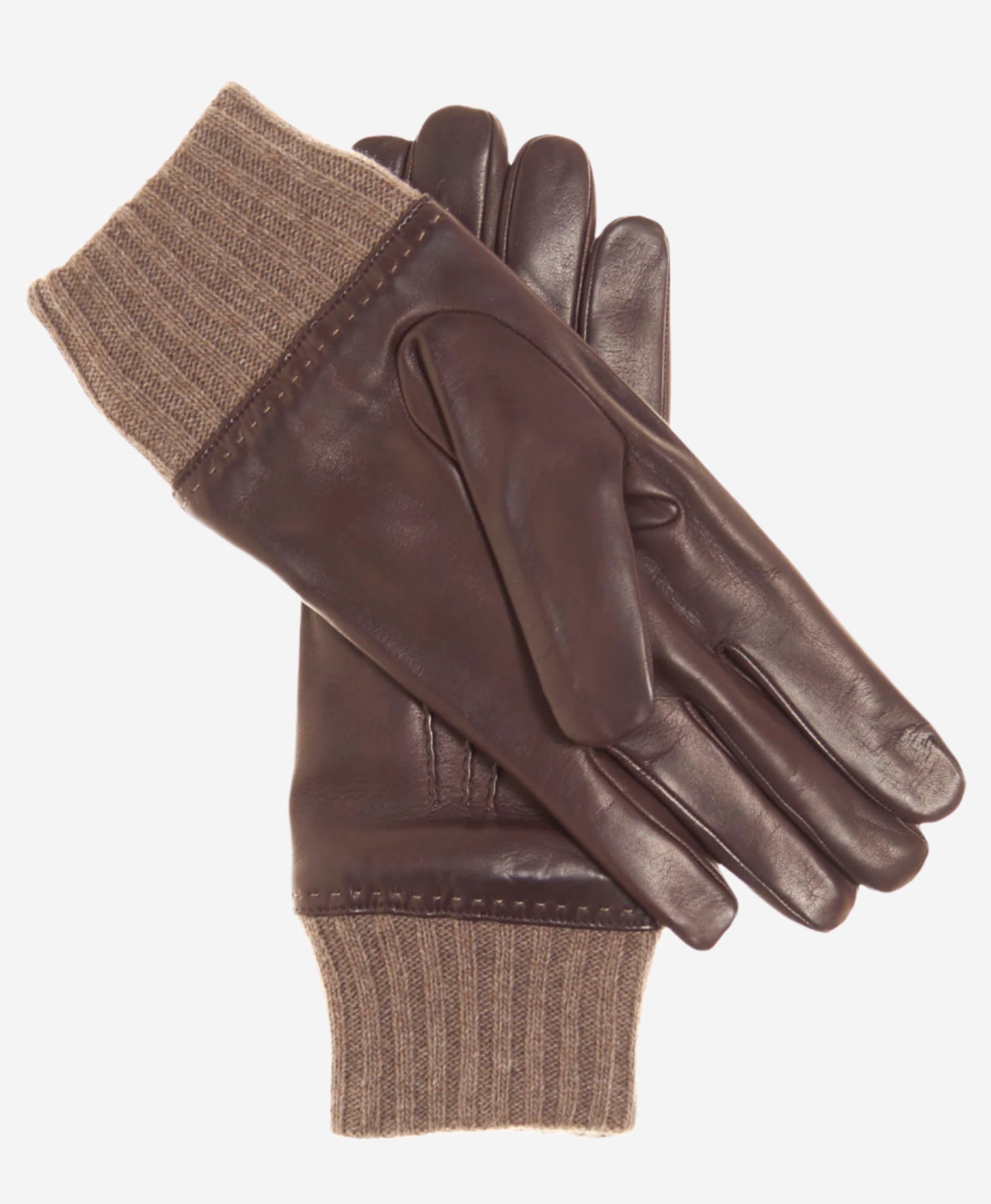 CC3502 (brown) - Men’s Italian lambskin winter gloves with cashmere lining & extended wool cuff — photo 2 of 8
