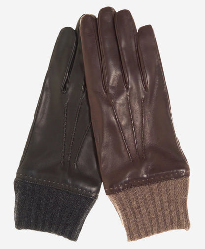 CC3502 (black) - Men’s Italian lambskin winter gloves with cashmere lining & extended wool cuff — photo 2 of 10