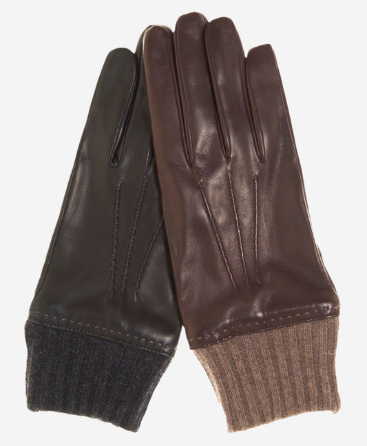 CC3502 (black) - Men’s Italian lambskin winter gloves with cashmere lining & extended wool cuff — photo 2 of 10