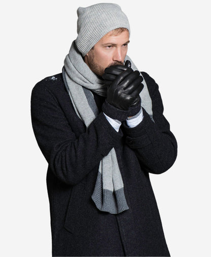 CC3502 (black) - Men’s Italian lambskin winter gloves with cashmere lining & extended wool cuff — photo 6 of 10