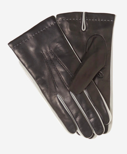 CC3592 (black) - Men’s Italian leather gloves with two-tone contrast colors — photo 1 of 7