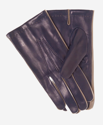 CC3592 (blue) - Men’s Italian leather gloves with two-tone contrast colors — photo 1 of 9