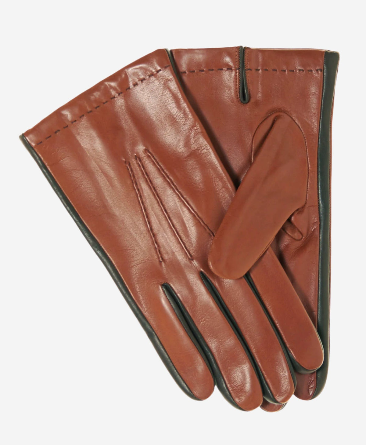 CC3592 (brown) - Men’s Italian leather gloves with two-tone contrast colors — photo 1 of 9