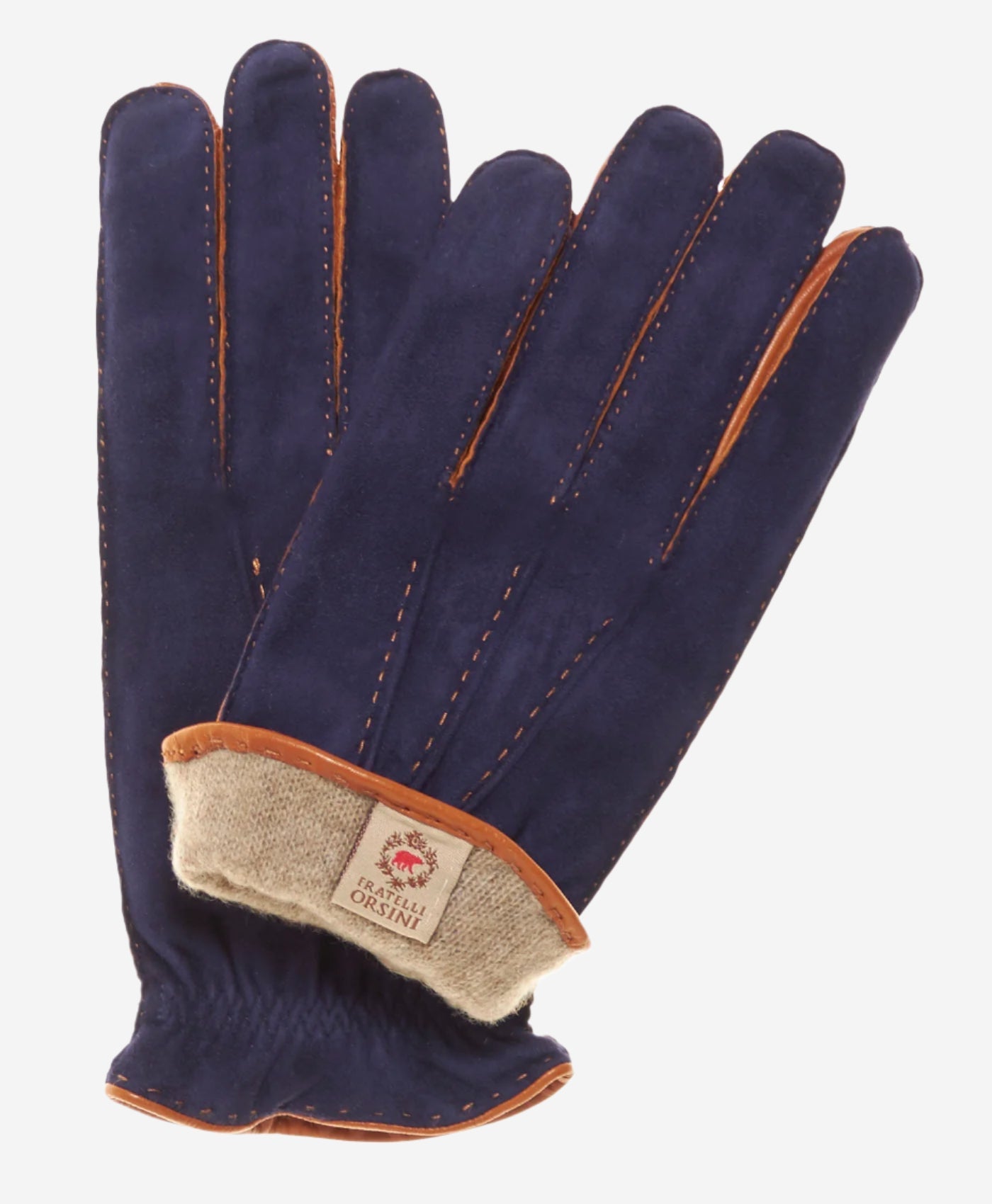 CC3640 (blue) - Men’s Italian handsewn suede and lambskin gloves with cashmere lining — photo 1 of 9