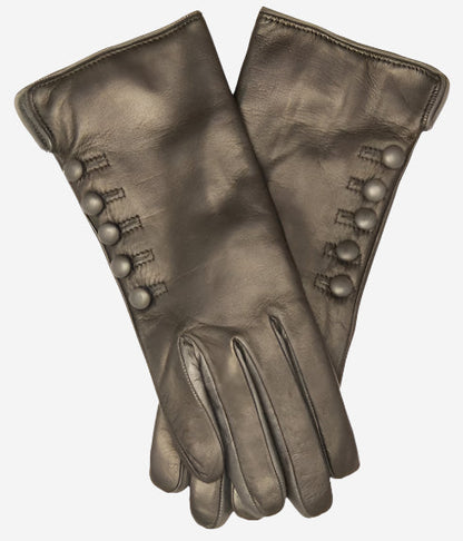 CC4213 (black/grey) - Women’s Italian cashmere lined gloves with buttons — photo 2 of 9