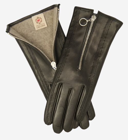 CC4243 (black) - Italian cashmere lined gloves with zippers — photo 1 of 10