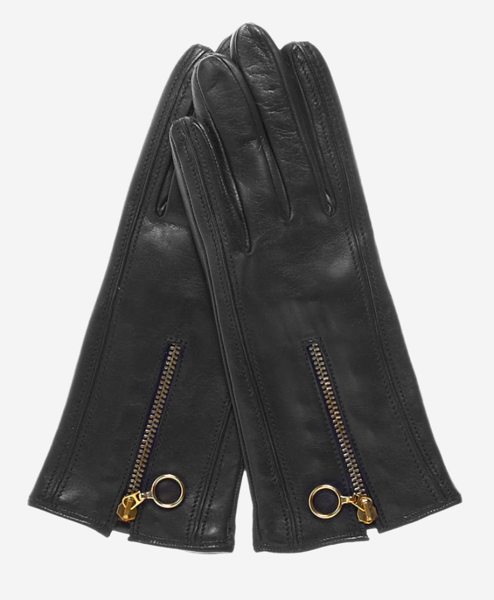 CC4243 (black) - Italian cashmere lined gloves with zippers — photo 2 of 10
