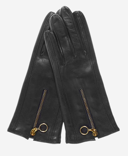 CC4243 (black) - Italian cashmere lined gloves with zippers — photo 2 of 10