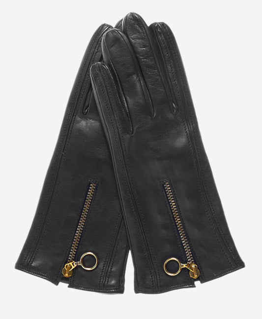 CC4243 (black) - Italian cashmere lined gloves with zippers — photo 2 of 10