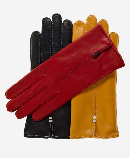 CC4301 (red) - Women’s handsewn Italian cashmere lined leather gloves — photo 4 of 8