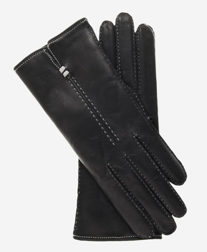 CC4301 (black) - Women’s handsewn Italian cashmere lined leather gloves — photo 2 of 8