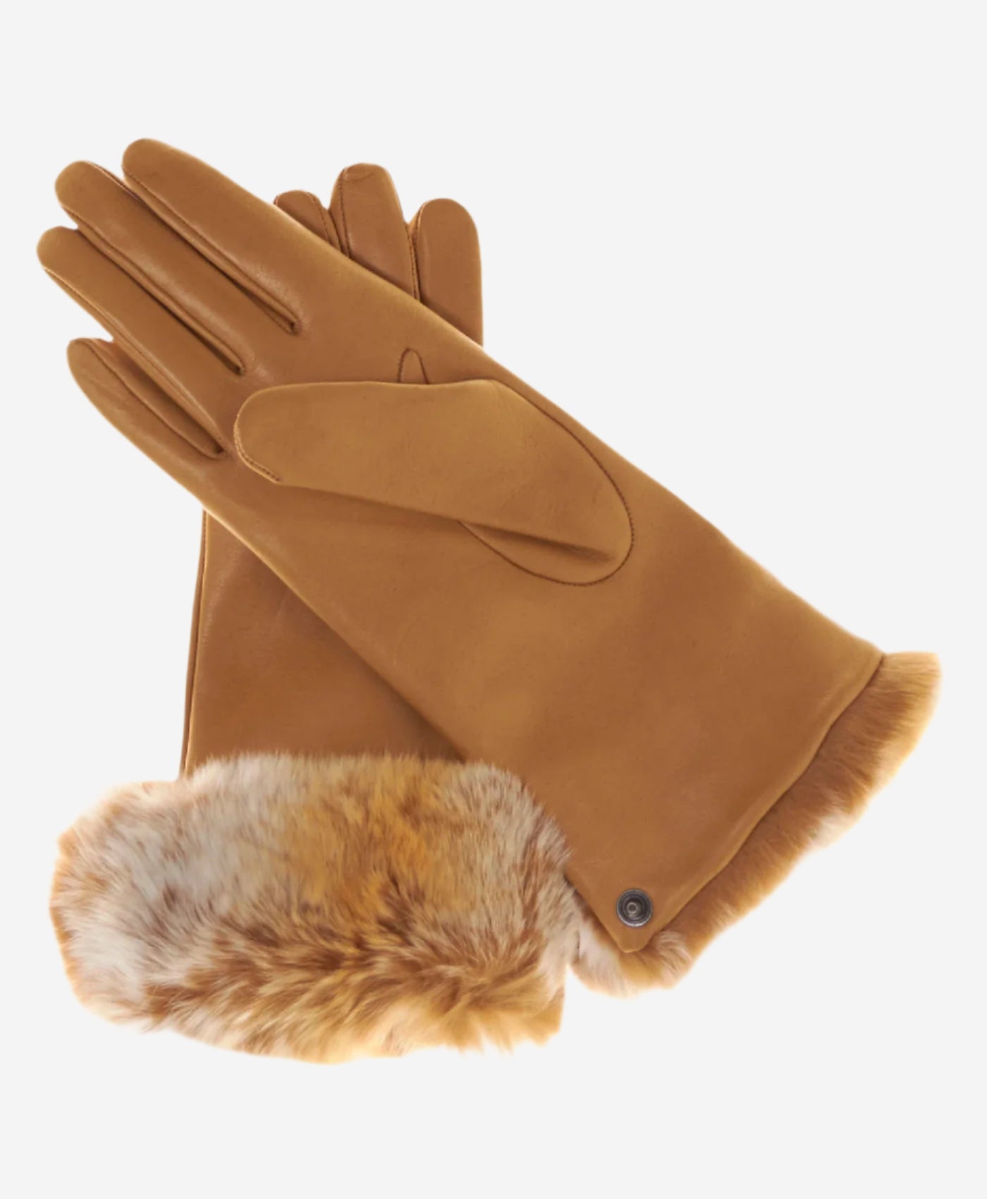CC4514 (vac) - Women’s Italian rex rabbit fur cuff lambskin gloves — photo 2 of 10