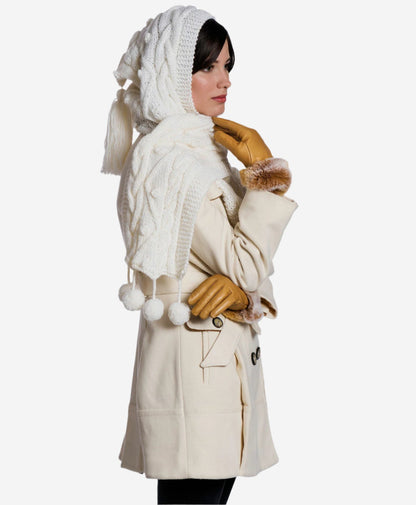 CC4514 (vac) - Women’s Italian rex rabbit fur cuff lambskin gloves — photo 7 of 10