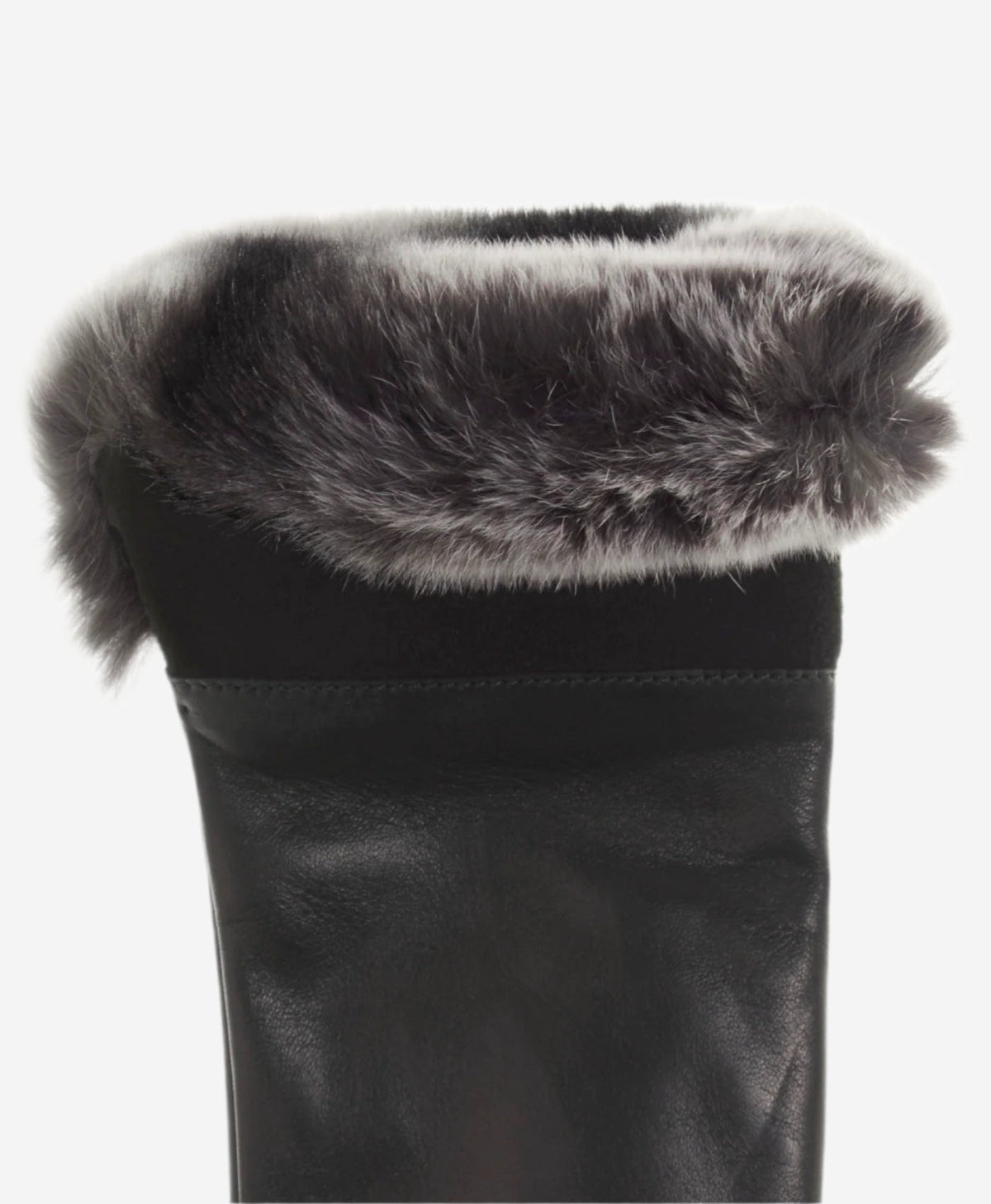 CC4516 (black) - Women’s Italian suede and Rex rabbit fur cuff lambskin gloves — photo 3 of 9