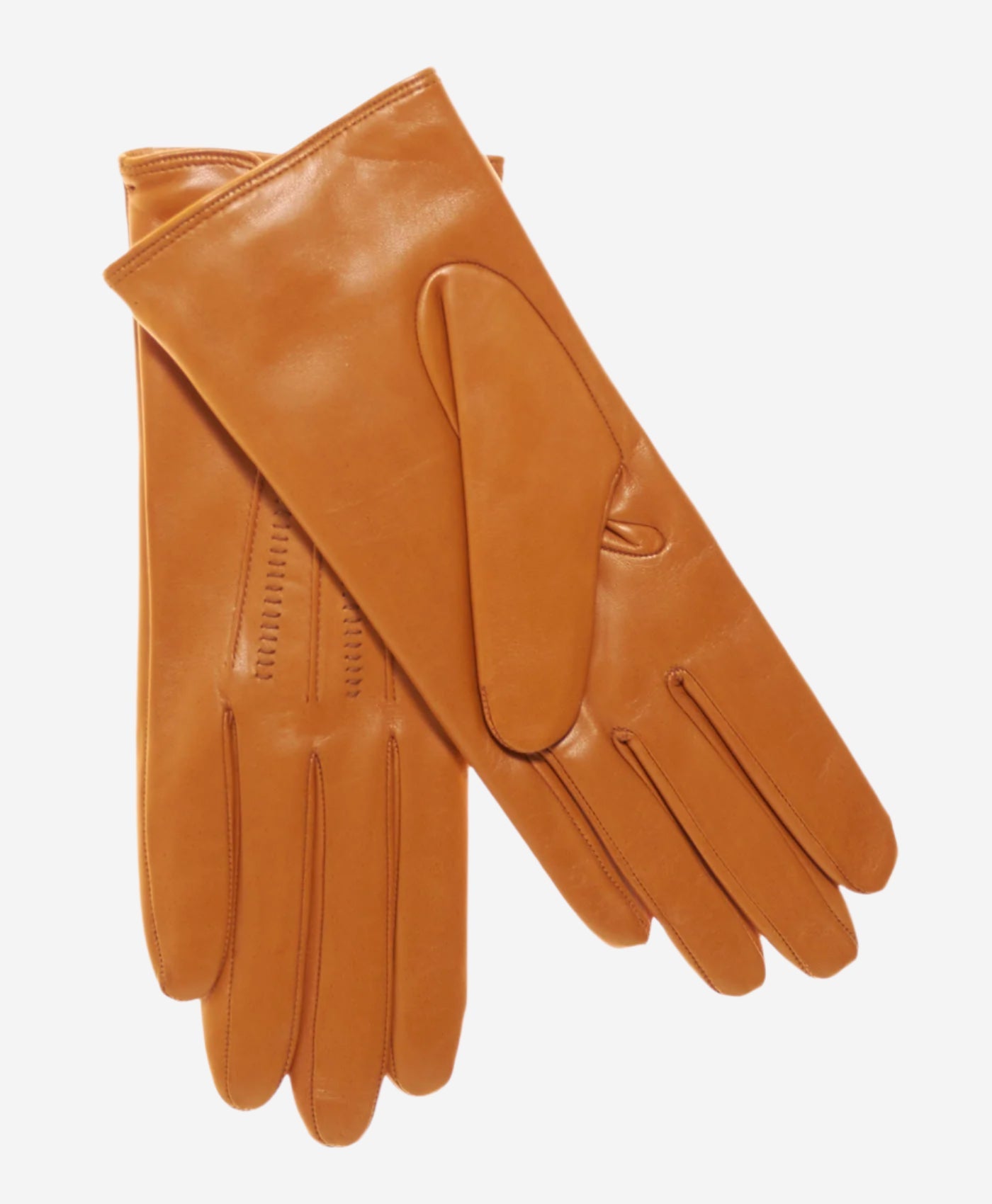 CC4668 (orange) - Women’s Italian orange suede winter gloves cashmere lined with unique hand detailing — photo 2 of 9
