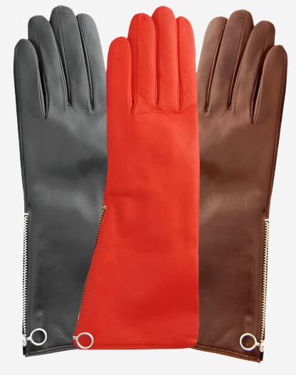 CC4879W4 (red) - “4-button length” Italian cashmere lined gloves with side zipper — photo 3 of 10