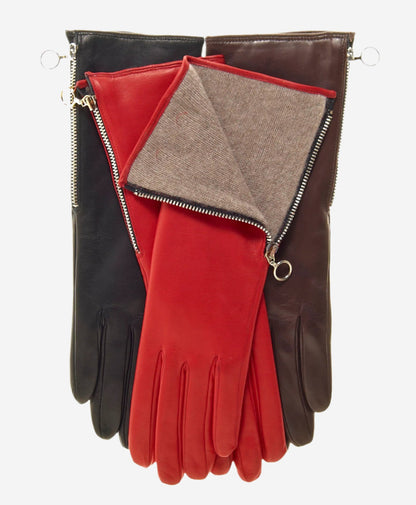 CC4879W4 (red) - “4-button length” Italian cashmere lined gloves with side zipper — photo 4 of 10