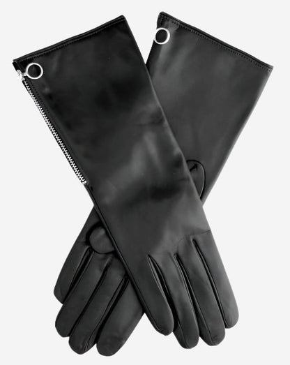 CC4879W4 (black) - “4-button length” Italian cashmere lined gloves with side zipper — photo 2 of 10