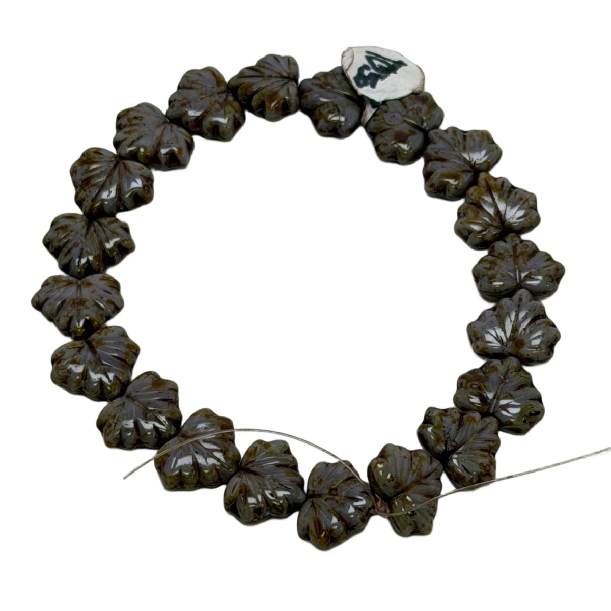 Czech Glass Leaf Beads 13x11mm Smoky Brown - 20 Beads per Strand