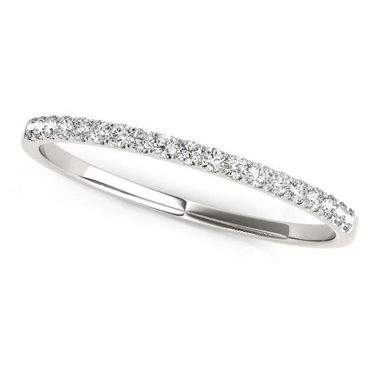 14k White Gold Pave Setting Diamond Wedding Ring (1/8 cttw) — photo 1 of 2
