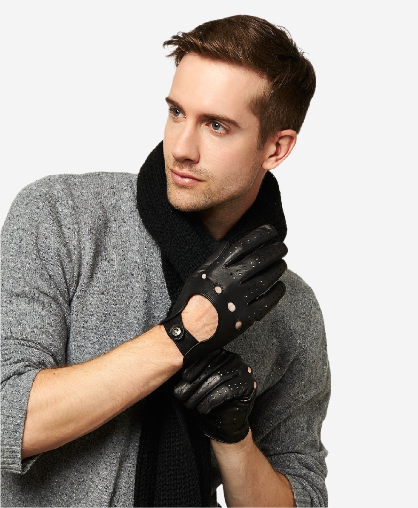 CD3020 (black) - Men’s Italian lambskin leather driving gloves — photo 2 of 8