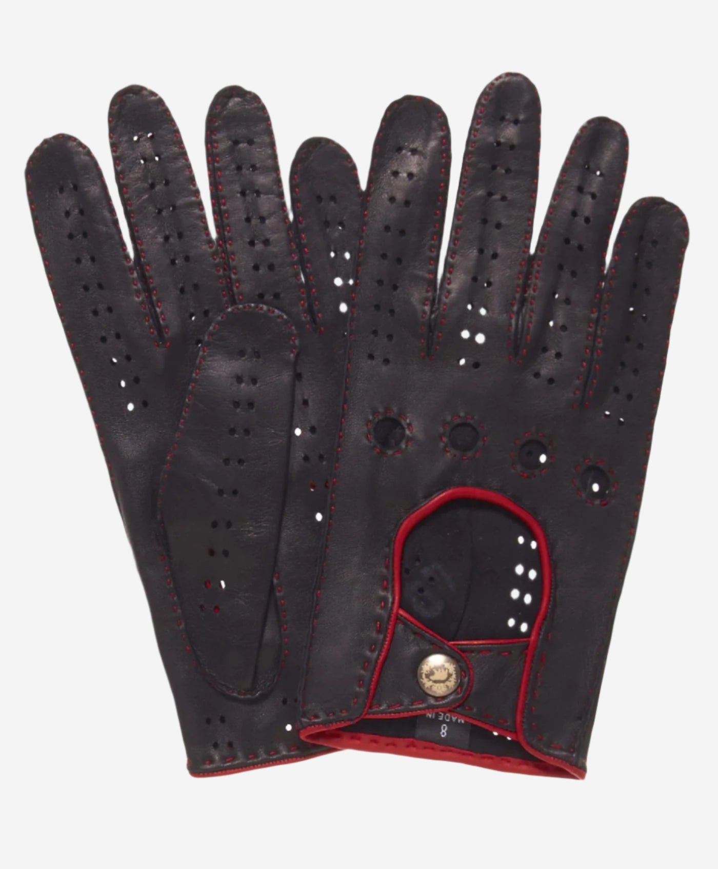 CD3288 (black) - Handsewn Italian leather driving gloves with contrast welting — photo 1 of 8