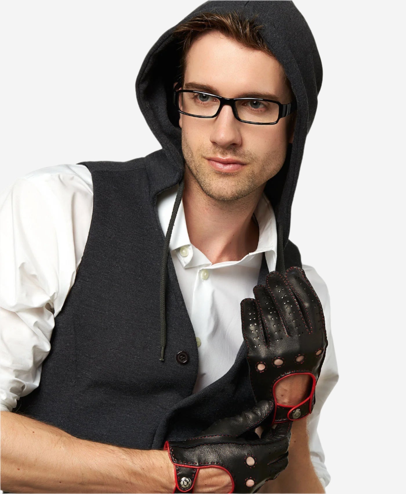 CD3288 (black) - Handsewn Italian leather driving gloves with contrast welting — photo 3 of 8