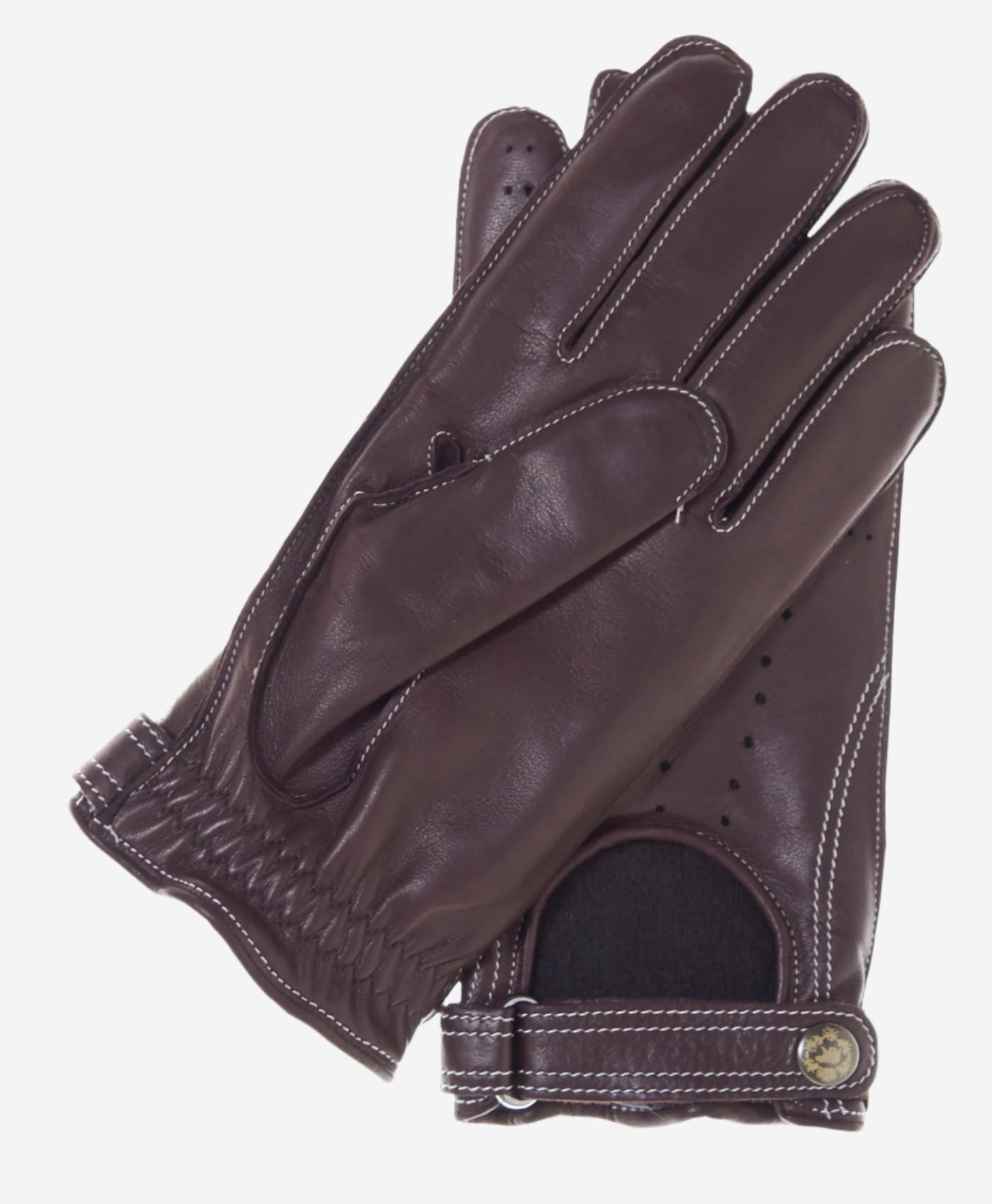 CD3528 (brown) -Men’s Italian leather driving gloves with cashmere lining — photo 2 of 10