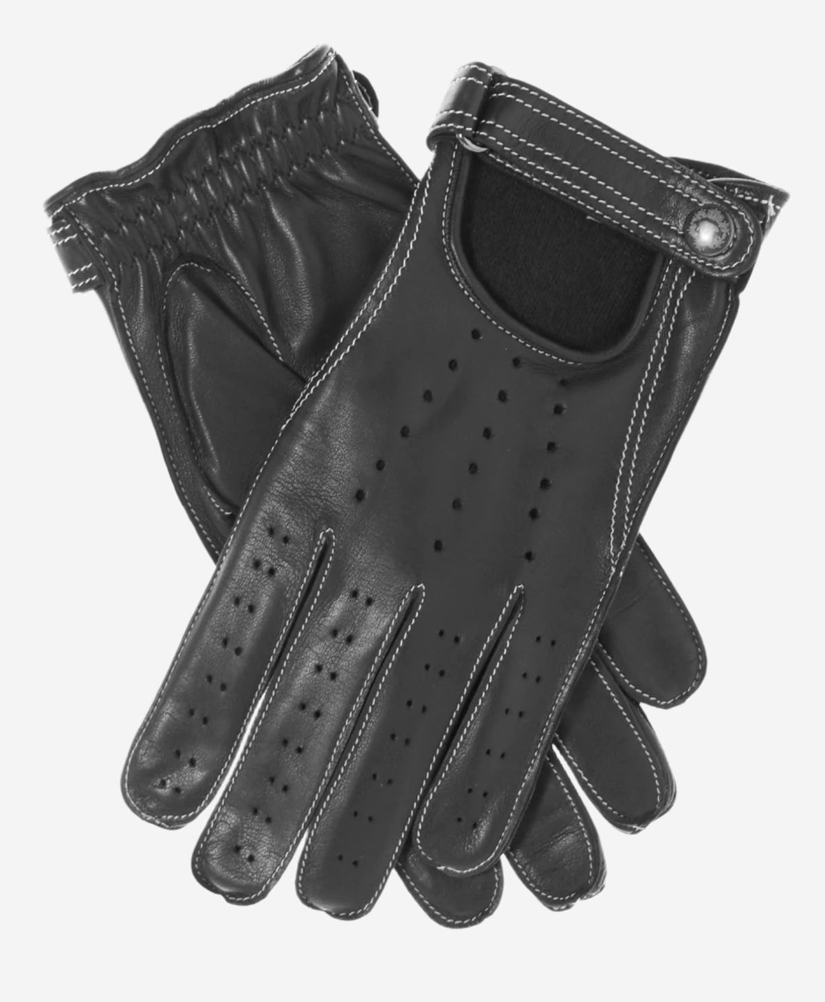 CD3528 (black) - Men's Italian Leather Driving Gloves with Cashmere Lining — photo 1 of 7