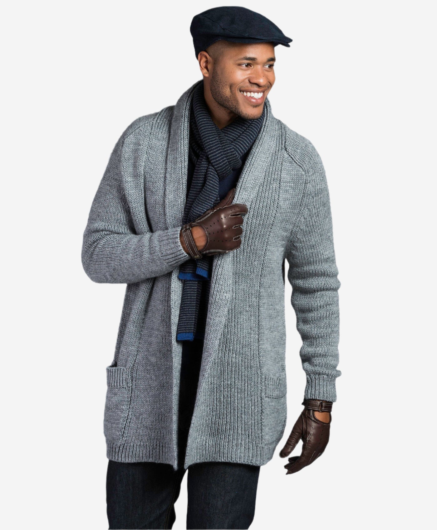 CD3528 (brown) -Men’s Italian leather driving gloves with cashmere lining — photo 7 of 10